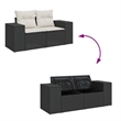 Afuera Living Contemporary 9 Piece Poly Rattan Sofa Set in Black/Cream