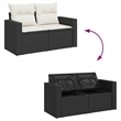 Afuera Living Contemporary 7 Piece Poly Rattan Sofa Set in Black/Cream