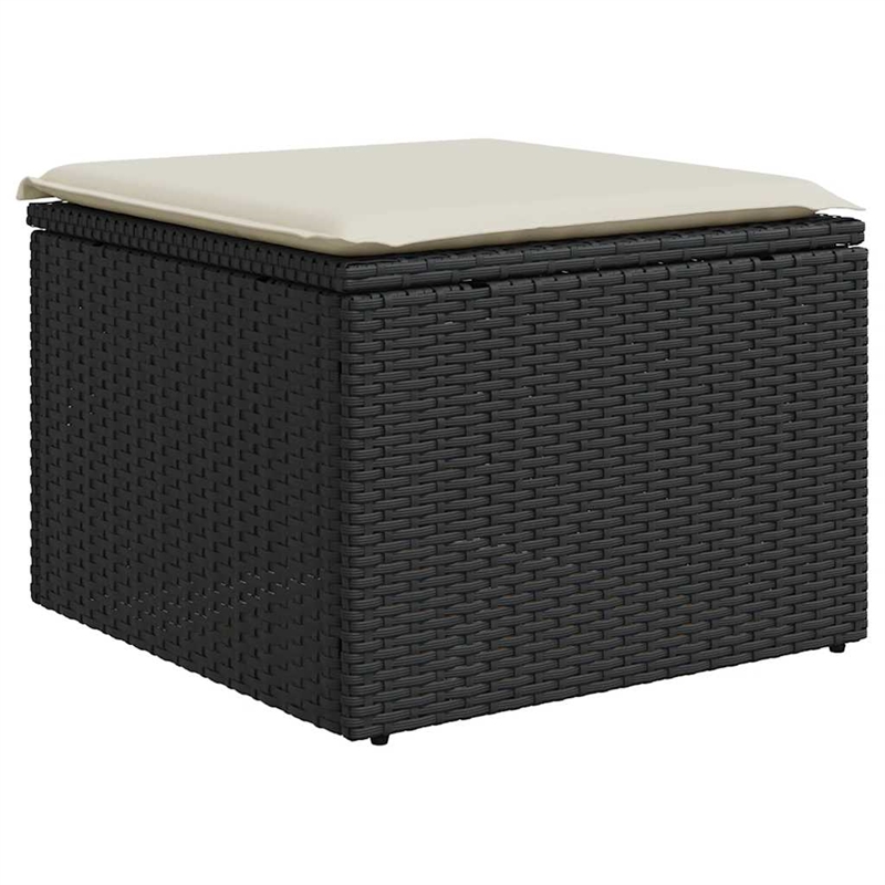Afuera Living Contemporary 8 Piece Poly Rattan Sofa Set in Black/Cream