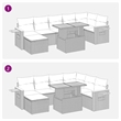 Afuera Living Contemporary 8 Piece Poly Rattan Sofa Set in Black/Cream