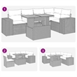 Afuera Living Contemporary 6 Piece Poly Rattan Sofa Set in Black/Cream