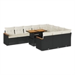 Afuera Living 11 Piece Poly Rattan Large Sofa Set in Black/Cream