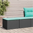 Afuera Living 2 Piece Poly Rattan Small Sofa Set in Black/Blue