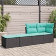 Afuera Living 2 Piece Poly Rattan Small Sofa Set in Black/Blue