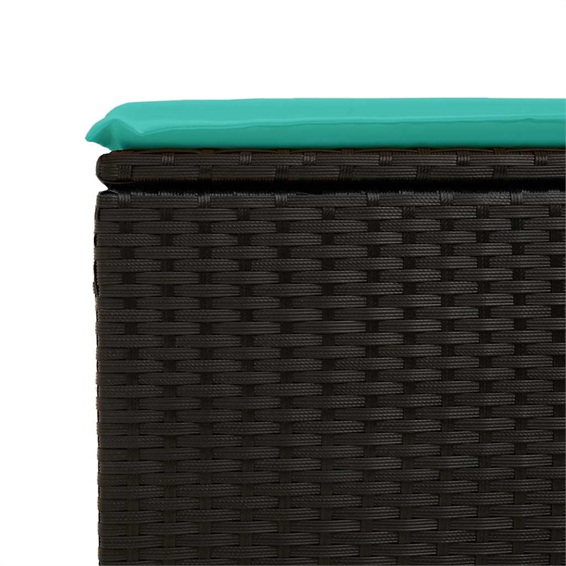 Afuera Living 2 Piece Poly Rattan Small Sofa Set in Black/Blue