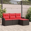 Afuera Living Contemporary Durable Poly Rattan Sofa Set in Brown
