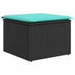 Afuera Living Contemporary Durable Poly Rattan Sofa Set in Black