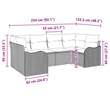 Afuera Living Contemporary Poly Rattan Sofa Set with Cushions in Gray