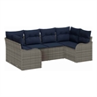 Afuera Living Contemporary Poly Rattan Sofa Set with Cushions in Gray