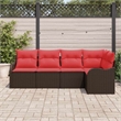 Afuera Living Contemporary Durable Poly Rattan Sofa Set in Brown