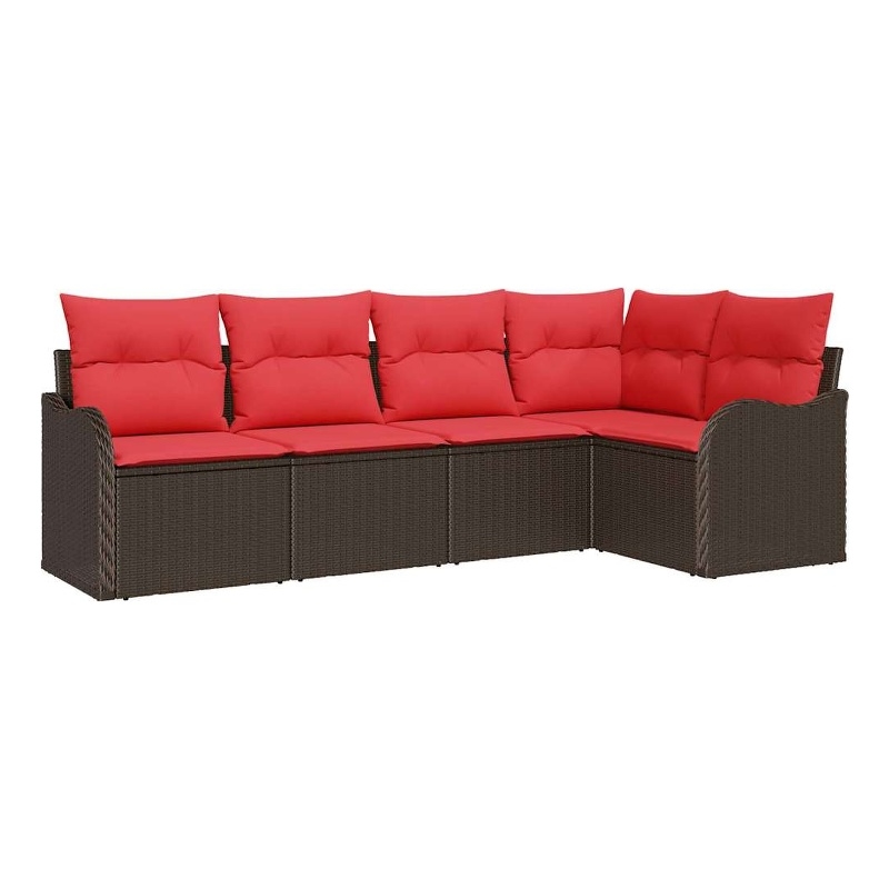 Afuera Living Contemporary Durable Poly Rattan Sofa Set in Brown