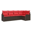 Afuera Living Contemporary Durable Poly Rattan Sofa Set in Brown