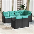 Afuera Living Contemporary Durable Poly Rattan Sofa Set in Black