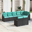 Afuera Living Contemporary Durable Poly Rattan Sofa Set in Black
