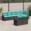 Afuera Living Contemporary Durable Poly Rattan Sofa Set in Black