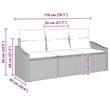 Afuera Living Contemporary Poly Rattan Sofa Set with Cushions in Gray