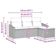 Afuera Living Contemporary Poly Rattan Sofa Set with Cushions in Brown