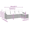 Afuera Living Contemporary Poly Rattan Sofa Set with Cushions in Brown