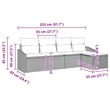Afuera Living Contemporary Poly Rattan Sofa Set with Cushions in Brown