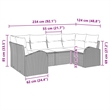 Afuera Living Contemporary Poly Rattan Sofa Set with Cushions in Gray