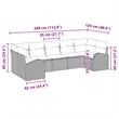 Afuera Living Contemporary Poly Rattan Sofa Set with Cushions in Gray
