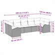 Afuera Living Contemporary Poly Rattan Sofa Set with Cushions in Gray