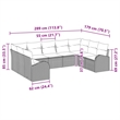 Afuera Living Contemporary Poly Rattan Sofa Set with Cushions in Gray