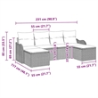 Afuera Living Contemporary Poly Rattan Sofa Set with Cushions in Brown