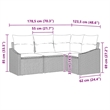 Afuera Living Contemporary Poly Rattan Sofa Set with Cushions in Gray