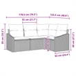 Afuera Living Contemporary Poly Rattan Sofa Set with Cushions in Gray