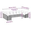 Afuera Living Contemporary Poly Rattan Sofa Set with Cushions in Black