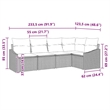 Afuera Living Contemporary Poly Rattan Sofa Set with Cushions in Brown