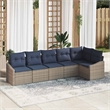 Afuera Living Contemporary Poly Rattan Sofa Set with Cushions in Gray