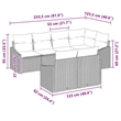 Afuera Living Contemporary Poly Rattan Sofa Set with Cushions in Gray
