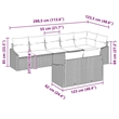 Afuera Living Contemporary Poly Rattan Sofa Set with Cushions in Gray