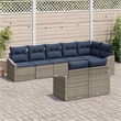 Afuera Living Contemporary Poly Rattan Sofa Set with Cushions in Gray