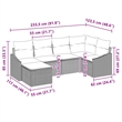 Afuera Living Contemporary Poly Rattan Sofa Set with Cushions in Black