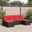 Afuera Living Contemporary Poly Rattan Sofa Set with Cushions in Brown