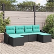 Afuera Living Contemporary Durable Poly Rattan Sofa Set in Black