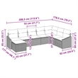 Afuera Living Contemporary Poly Rattan Sofa Set with Cushions in Black