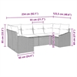 Afuera Living Contemporary Poly Rattan Sofa Set with Cushions in Gray