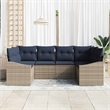 Afuera Living Contemporary Poly Rattan Sofa Set with Cushions in Gray
