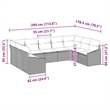 Afuera Living Contemporary Poly Rattan Sofa Set with Cushions in Gray
