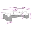 Afuera Living Contemporary Poly Rattan Sofa Set with Cushions in Gray