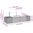Afuera Living Contemporary Poly Rattan Sofa Set with Cushions in Gray