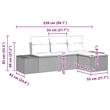 Afuera Living Contemporary Poly Rattan Sofa Set with Cushions in Black