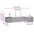 Afuera Living Contemporary Poly Rattan Sofa Set with Cushions in Black