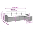 Afuera Living Contemporary Durable Poly Rattan Sofa Set in Black