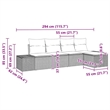 Afuera Living Contemporary Poly Rattan Sofa Set with Cushions in Black