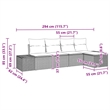 Afuera Living Contemporary Poly Rattan Sofa Set with Cushions in Black